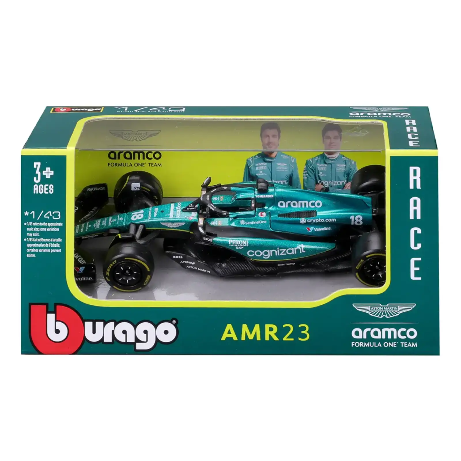 Автомодель ASTON MARTIN AMR23 (2023) (1:43) Bburago (18-38090)