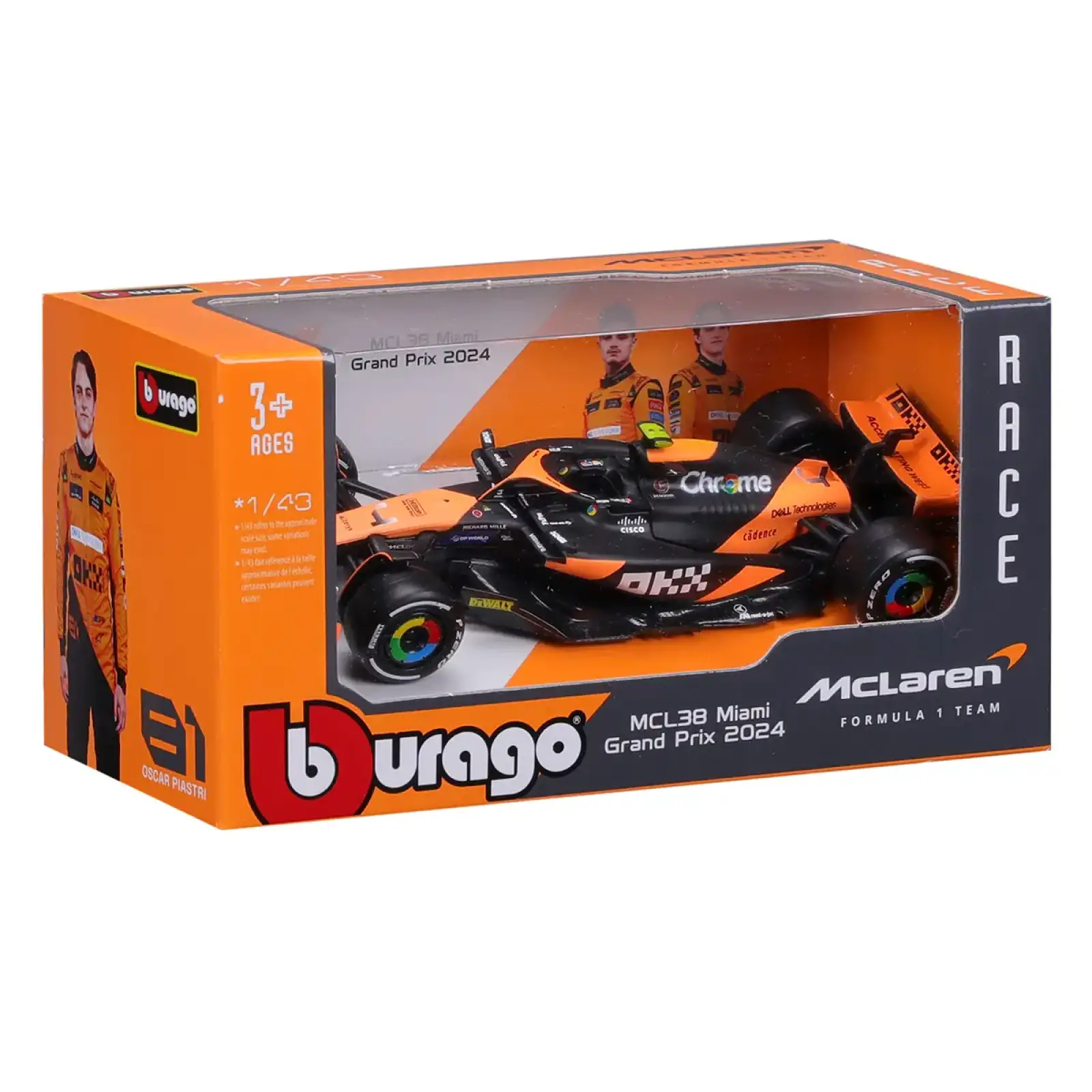Автомодель MCLAREN F1 MCL38 (2024) (1:43) Bburago (18-38214)