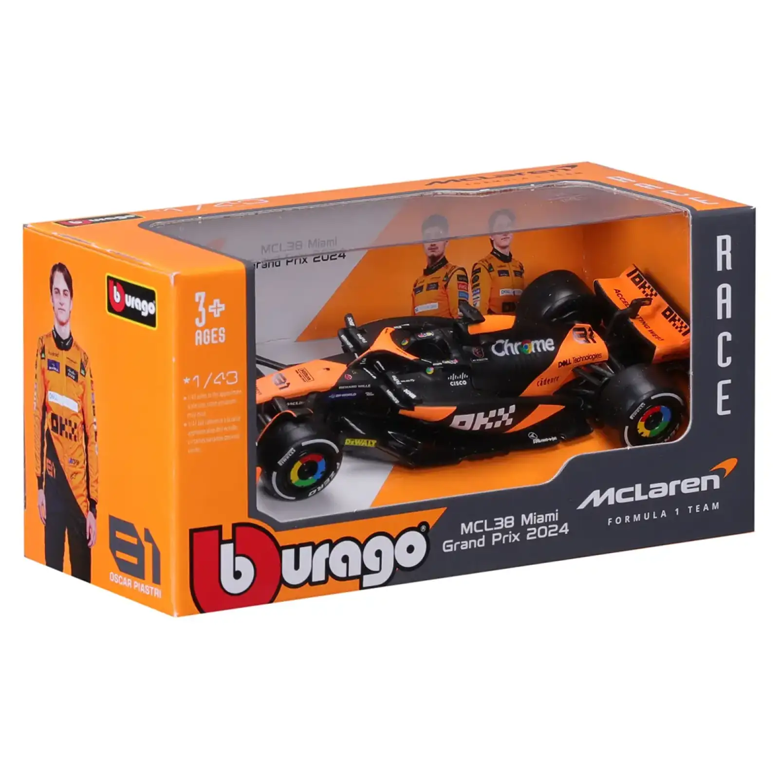Автомодель MCLAREN F1 MCL38 (2024) (1:43) Bburago (18-38214)