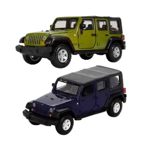 Автомодель - JEEP WRANGLER UNLIMITED RUBICON (асорті зелений металік, темно-синій 1:32) Bburago (18-43012)