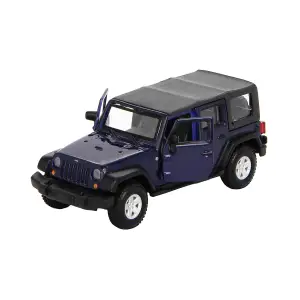 Автомодель - JEEP WRANGLER UNLIMITED RUBICON (ассорти зеленый металлик, тёмно-синий, 1:32) Bburago (18-43012)