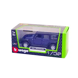 Автомодель - JEEP WRANGLER UNLIMITED RUBICON (ассорти зеленый металлик, тёмно-синий, 1:32) Bburago (18-43012)