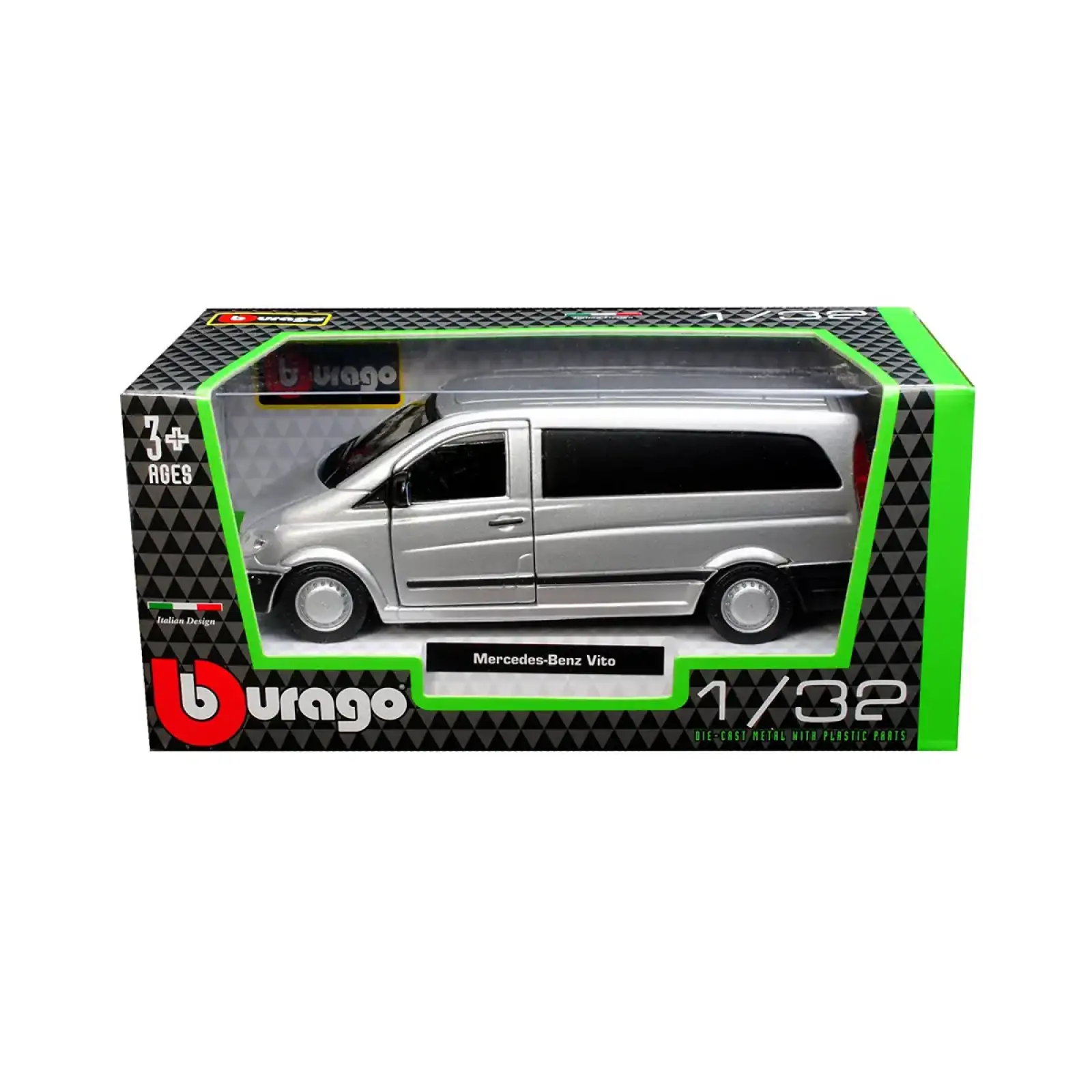Автомодель - MERCEDES-BENZ VITO (асорті сріблястий, чорний1:32) Bburago (18-43028)