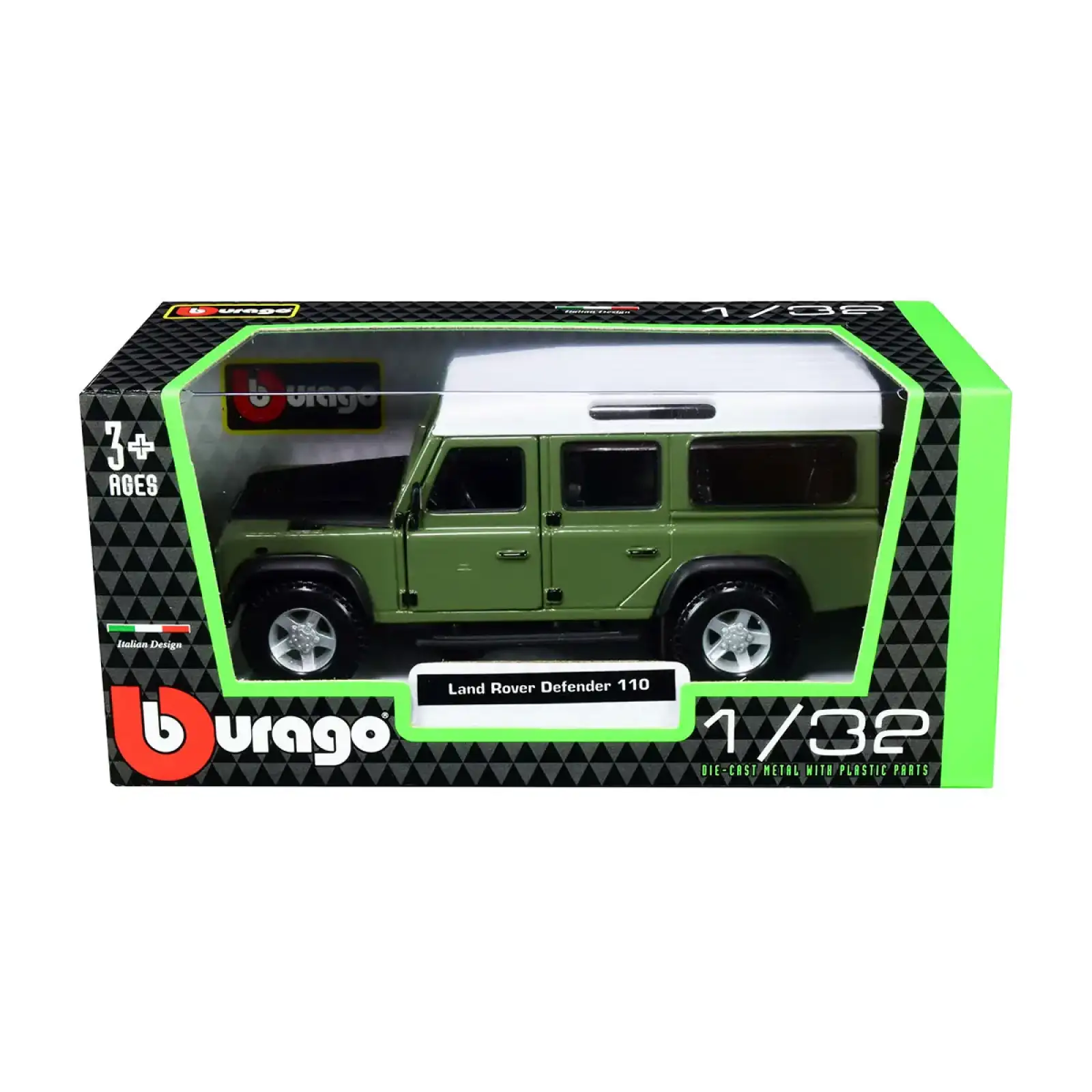 Автомодель LAND ROVER DEFENDER 110 (ассорти белый, оранжевый металлик 1:32) Bburago (18-43029)