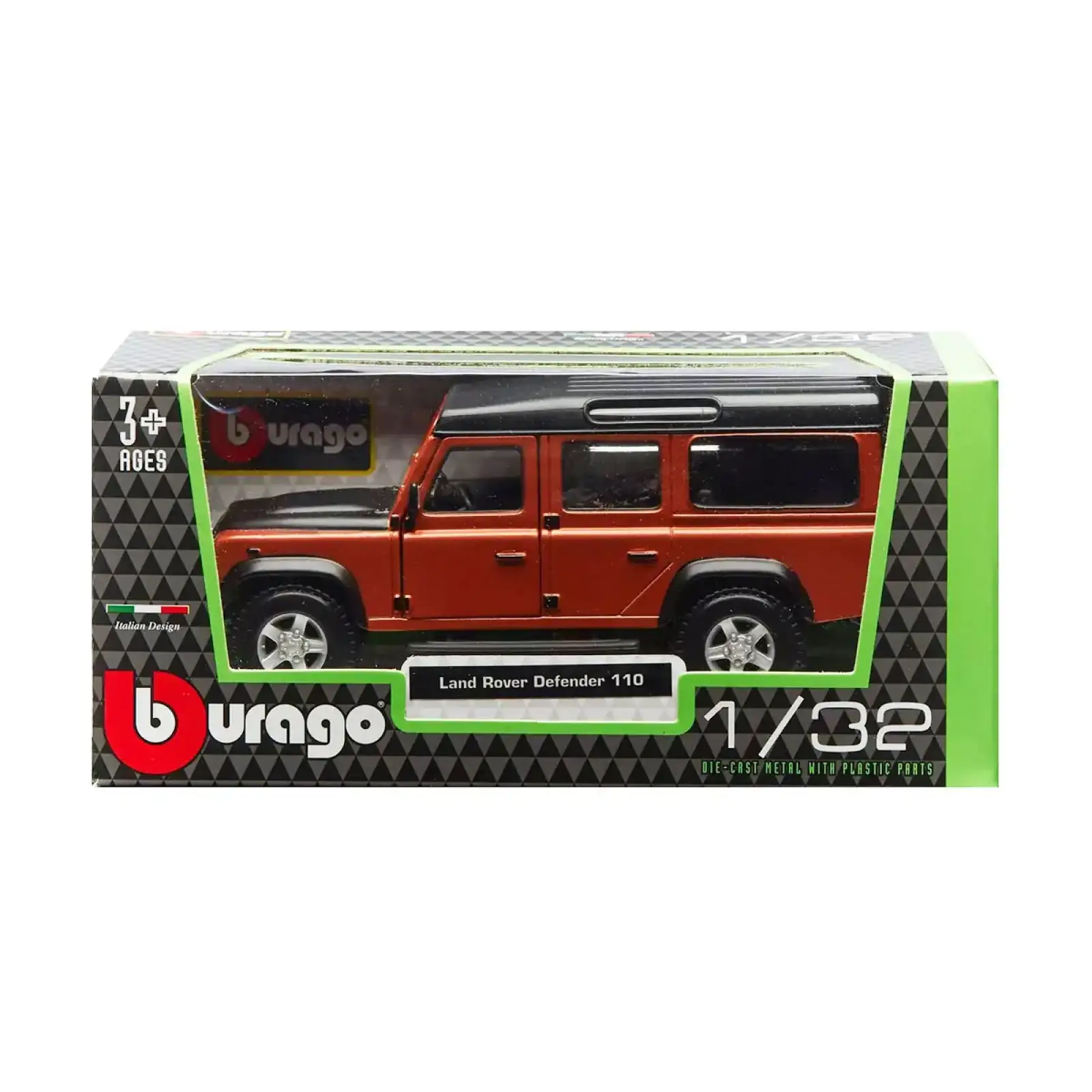 Автомодель LAND ROVER DEFENDER 110 (ассорти белый, оранжевый металлик 1:32) Bburago (18-43029)