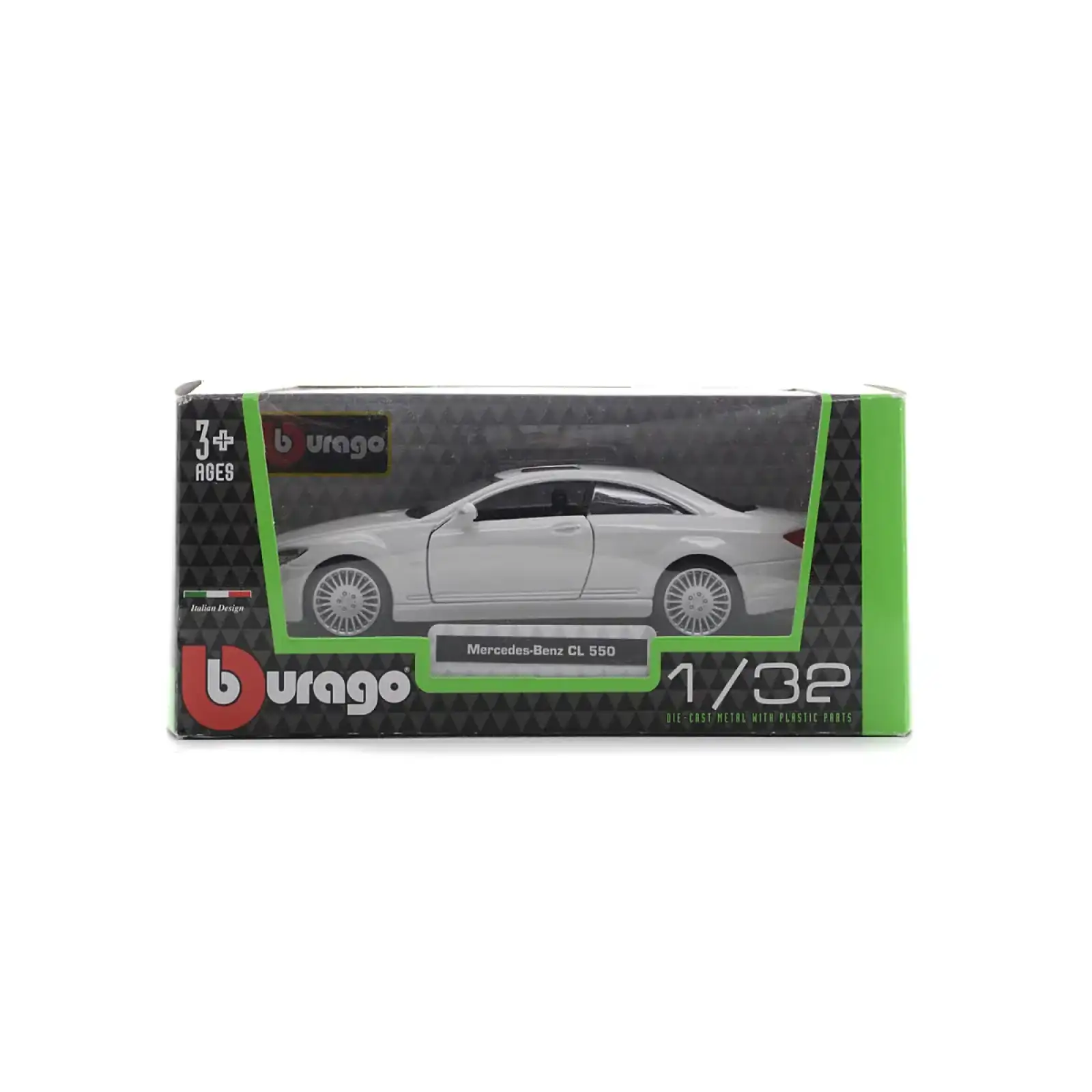 Автомодель - MERCEDES-BENZ CL-550 (бiлий, чорний, 1:32) Bburago (18-43032)