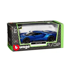 Автомодель FORD GT (голубой металлик, серебристый металлик, 1:32) Bburago (18-43043)