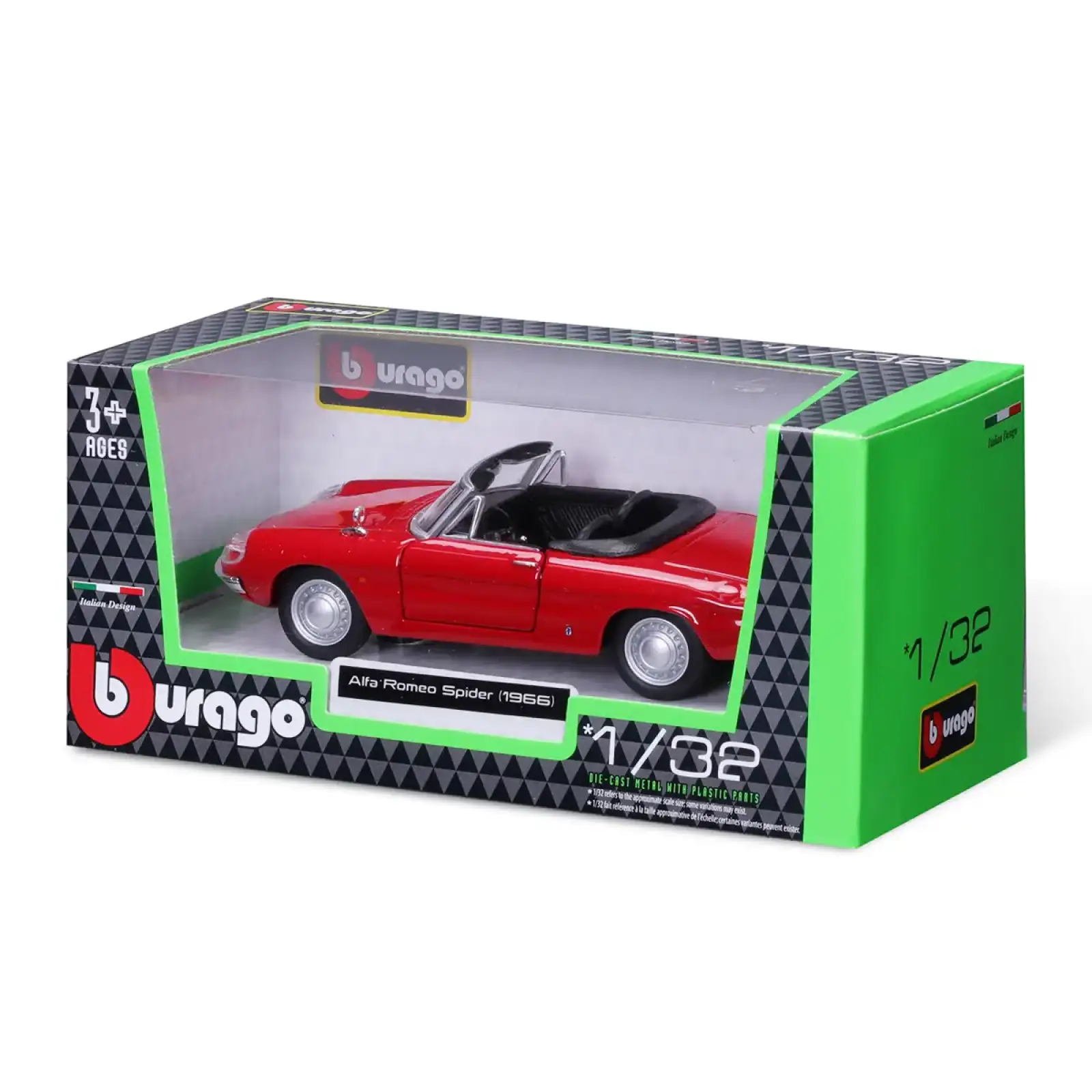 Автомодель – ALFA ROMEO SPIDER 1966 (1:32) Bburago (18-43047)