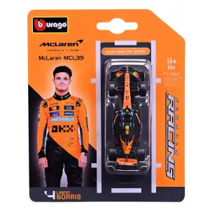 Автомодель - MCLAREN F1 MCL39 (2025) (1:64) Bburago (18-58001)