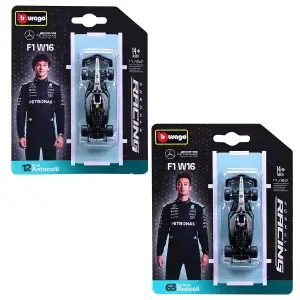 Автомодель - MERCEDES-AMG F1 W16 (2025) (1:64) Bburago (18-58002)