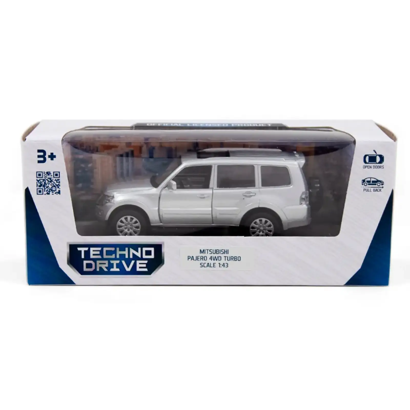 Автомодель - MITSUBISHI PAJERO 4WD TURBO (сріблястий) TechnoDrive (250282)