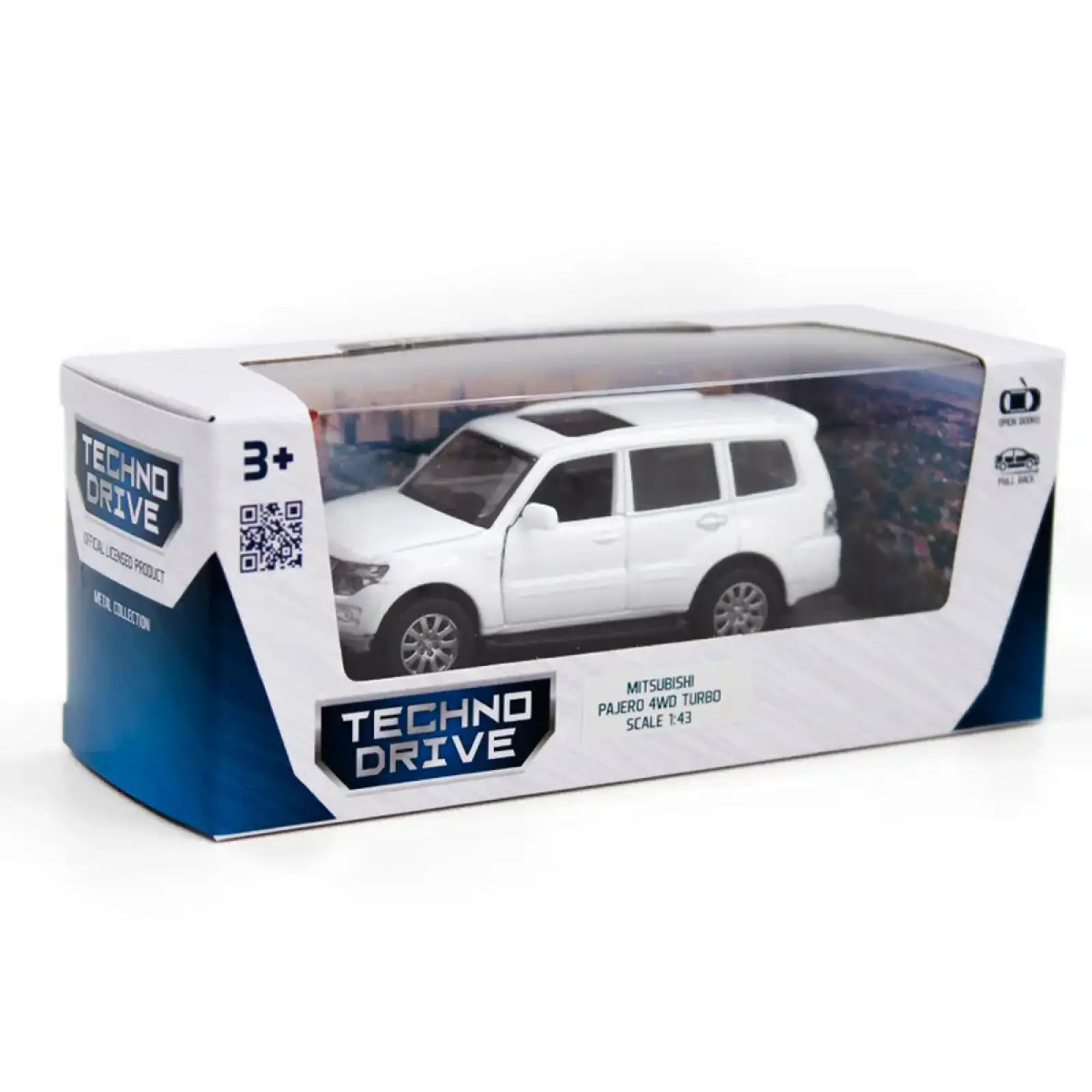 Автомодель MITSUBISHI PAJERO 4WD TURBO (белый) TechnoDrive (250283)