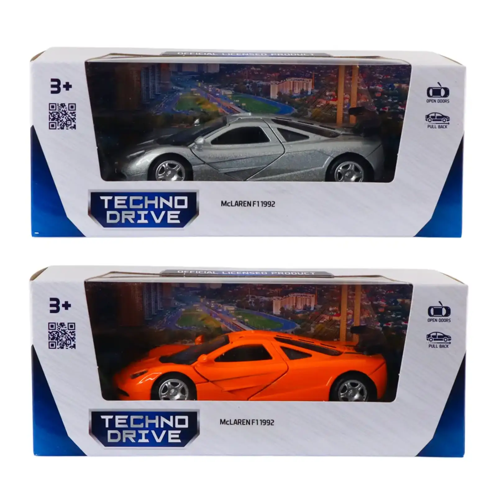 Автомодель MCLAREN F1 1992 (серый, оранжевый) TechnoDrive (250412U)