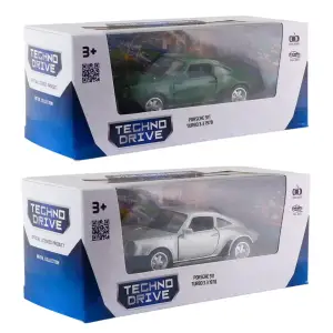 Автомодель PORSCHE 911 TURBO 3.3 1978 (сірий, темно-зелений) TechnoDrive (250413U)