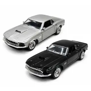 Автомодель – FORD MUSTANG BOSS 429 1969 (серый, чёрный) TechnoDrive (260089U)