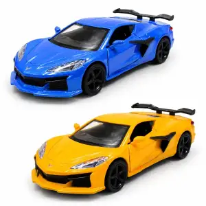 Автомодель – CHEVROLET CORVETTE Z06 2023 (синий, оранжевый) TechnoDrive (260156U)