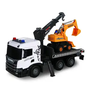 Игровой набор серии "Super Big Truck" – АВТОКРАН SCANIA С ЭКСКАВАТОРОМ (свет, звук) TechnoDrive (5004KS)
