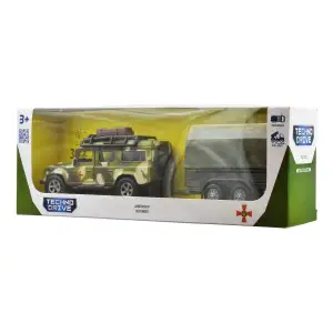 Ігровий набір – LAND ROVER DEFENDER MІЛІТАРІ (з причепом) TechnoDrive (520027.270)