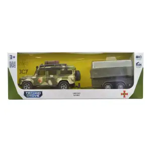 Ігровий набір – LAND ROVER DEFENDER MІЛІТАРІ (з причепом) TechnoDrive (520027.270)