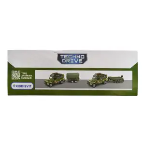 Ігровий набір – LAND ROVER DEFENDER MІЛІТАРІ (з причепом) TechnoDrive (520027.270)