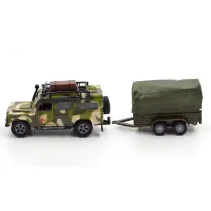 Ігровий набір – LAND ROVER DEFENDER MІЛІТАРІ (з причепом) TechnoDrive (520027.270)