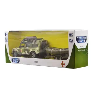 Игровой набор – LAND ROVER DEFENDER MИЛИТАРИ (с лодкой) TechnoDrive (520191.270)