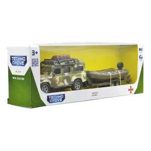 Игровой набор – LAND ROVER DEFENDER MИЛИТАРИ (с лодкой) TechnoDrive (520191.270)