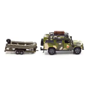 Игровой набор – LAND ROVER DEFENDER MИЛИТАРИ (с лодкой) TechnoDrive (520191.270)