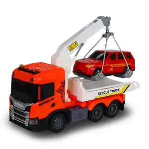 Игровой набор серии "Big Truck" – ЭВАКУАТОР SCANIA С МАШИНОЙ (свет, звук) TechnoDrive (6408KS)