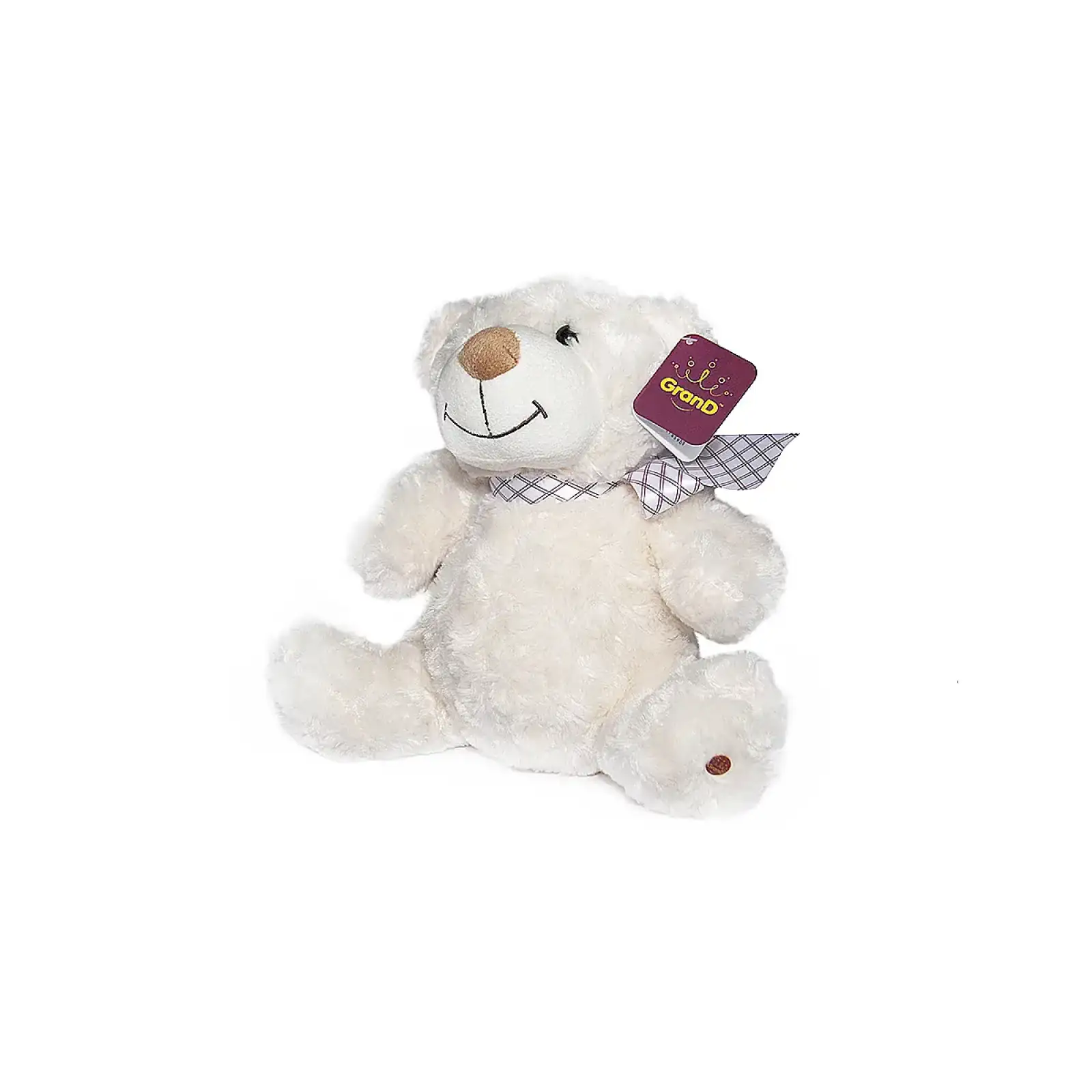 М'яка іграшка ВЕДМІДЬ (білий, з бантом, 25 cm) Grand (2503GMB)