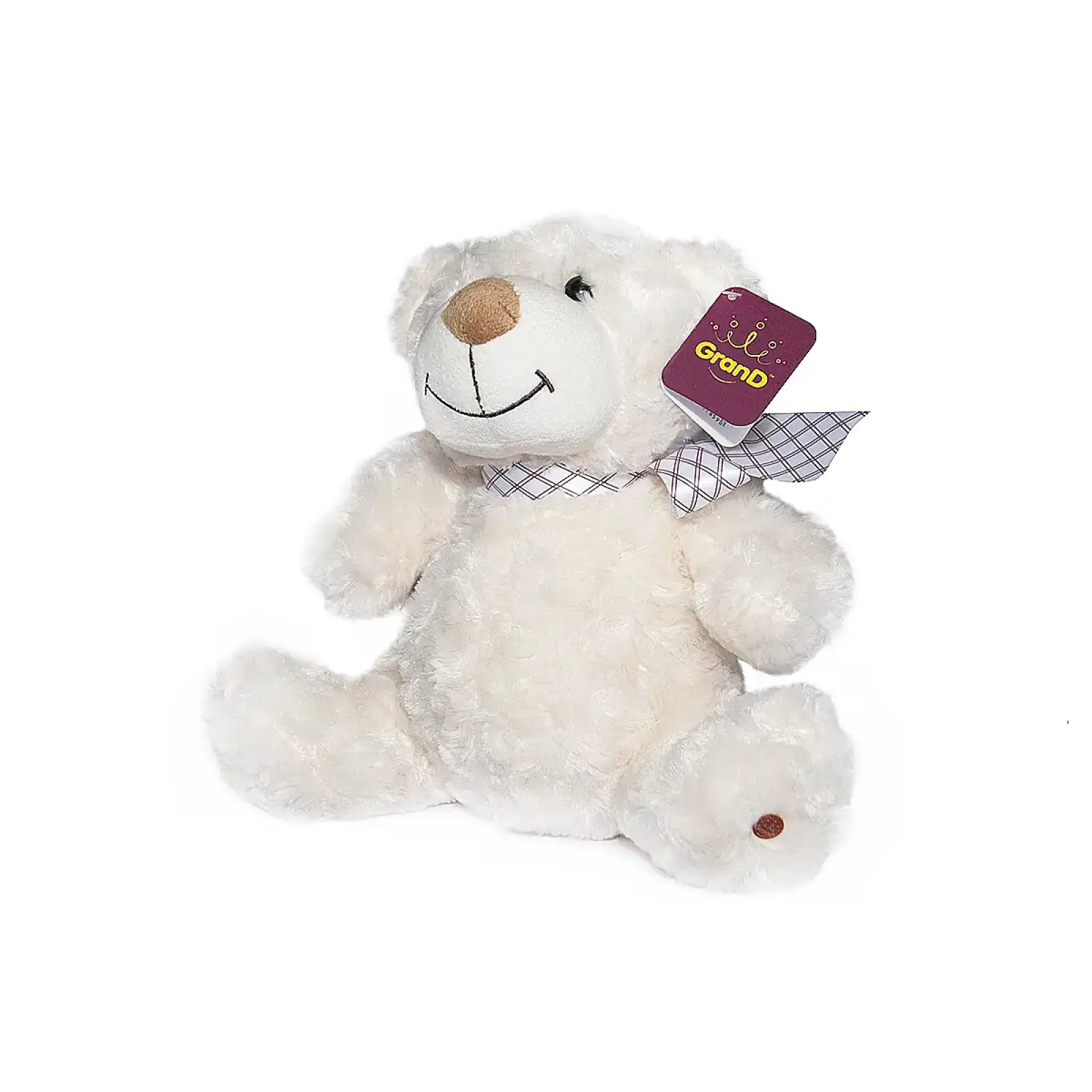 Мягкая игрушка МЕДВЕДЬ (белый, с бантом, 33 cm) Grand (3301GMB)