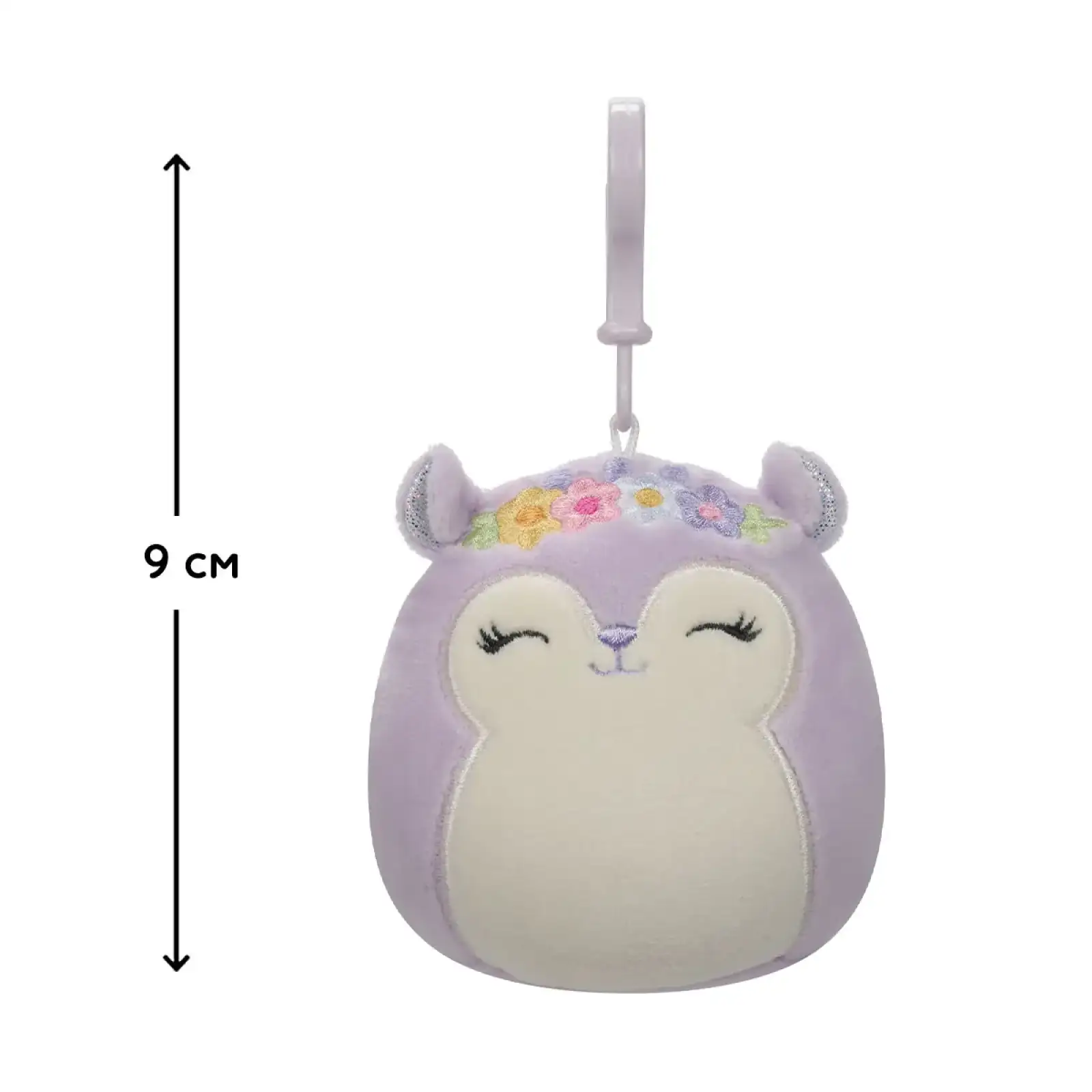 М'яка іграшка на кліпсі SQUISHMALLOWS - БІЛКА СІДНІ (9 cm) (SQCP00180)