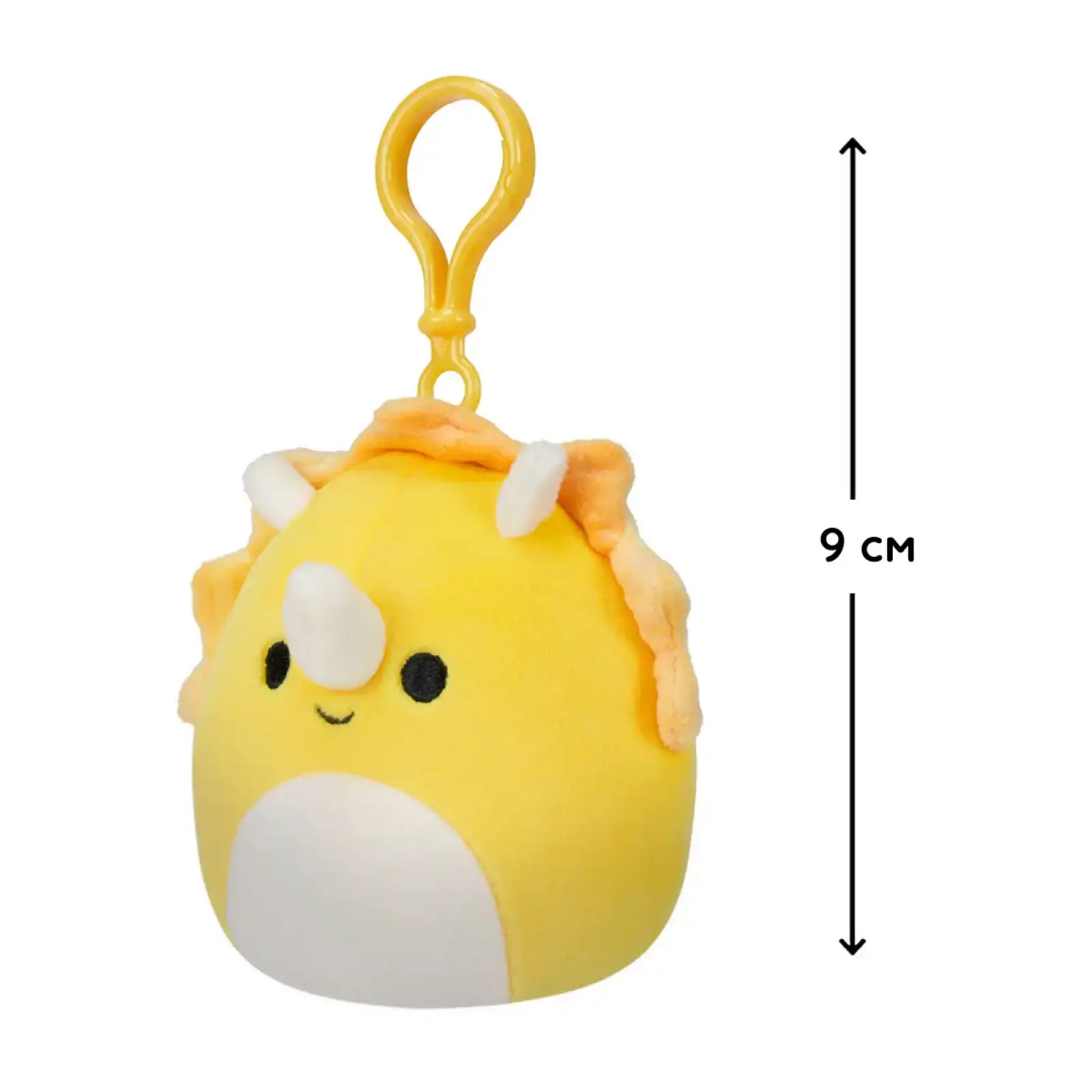 Мягкая игрушка на клипсе SQUISHMALLOWS – ТРИЦЕРАТОПС (9 cm) (SQCP00216)