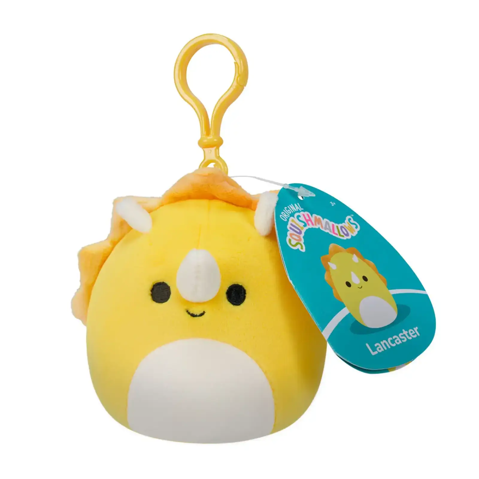 Мягкая игрушка на клипсе SQUISHMALLOWS – ТРИЦЕРАТОПС (9 cm) (SQCP00216)