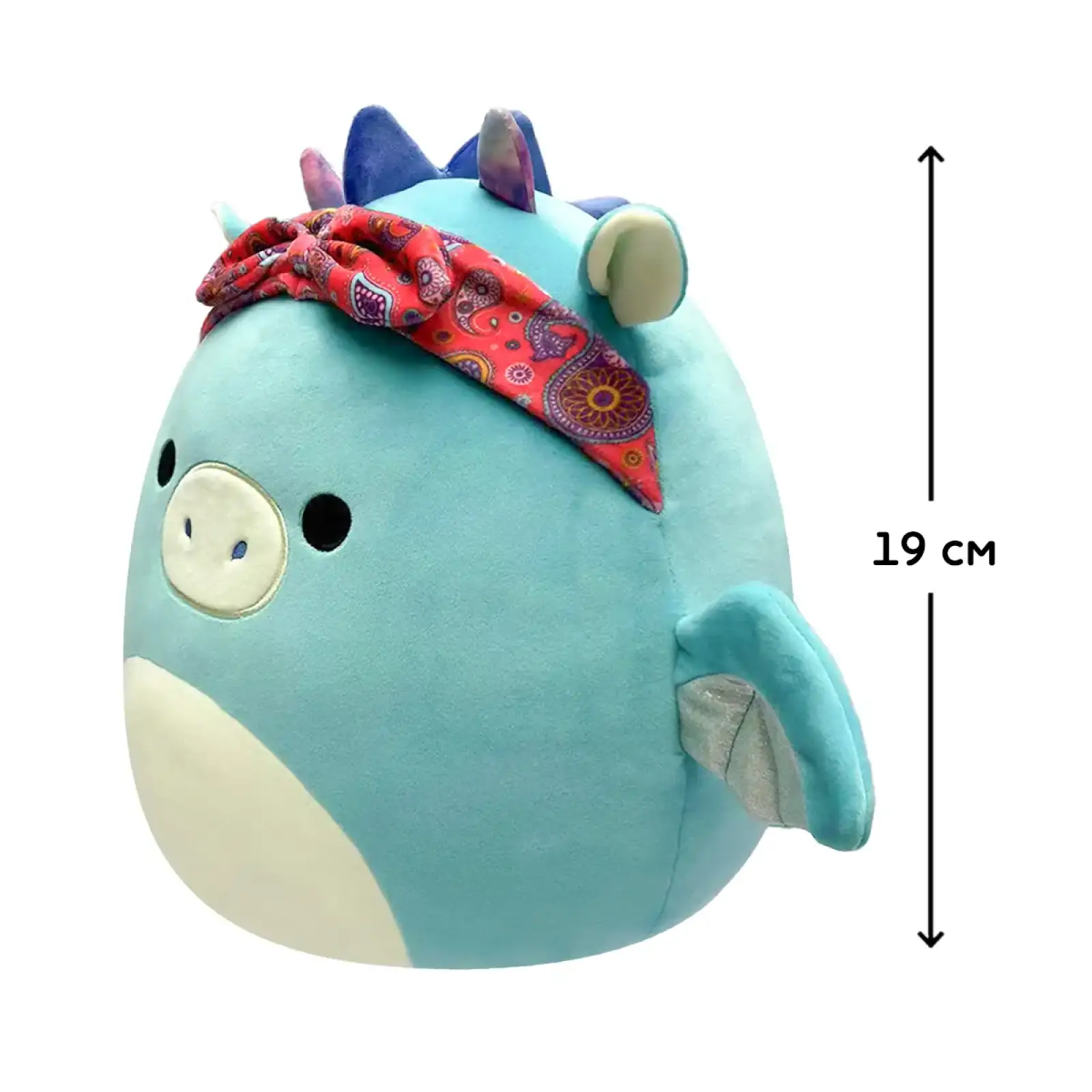 М'яка іграшка SQUISHMALLOWS – ДРАКОН У БАНДАНІ (19 cm) (SQCR04125)