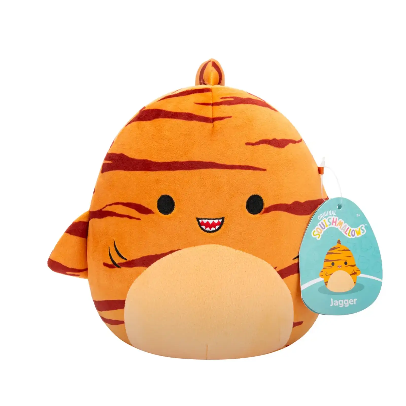 М'яка іграшка SQUISHMALLOWS – ТИГРОВА АКУЛА ДЖАГГЕР (19 cm) (SQCR06597)