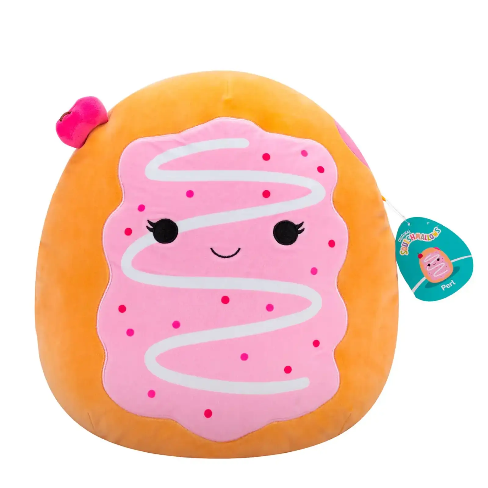 М'яка іграшка SQUISHMALLOWS – ВИШНЕВИЙ ПОНЧИК ПЕРЛ (36 cm) (SQCR06742)