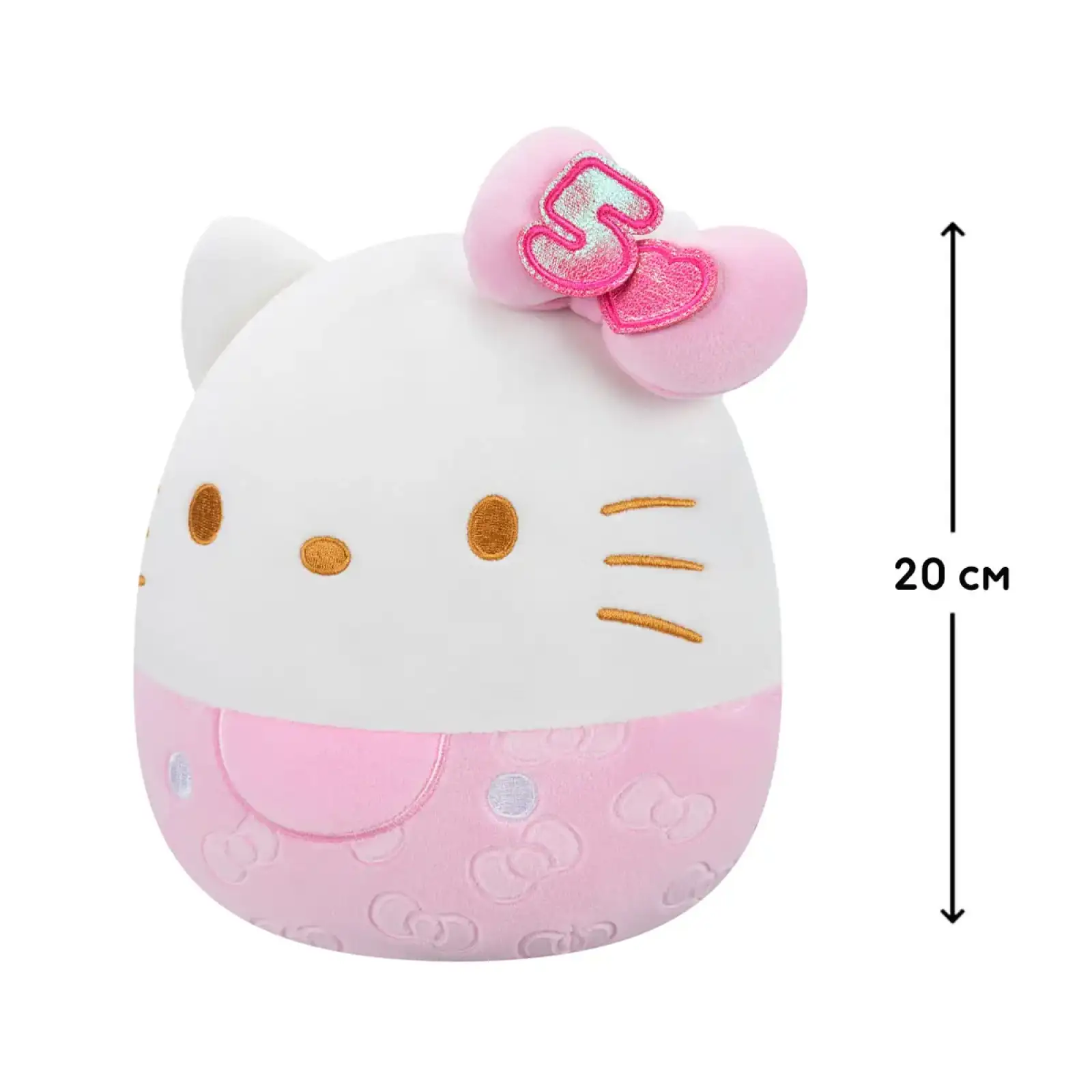 М'яка іграшка SQUISHMALLOWS – ХЕЛОУ КІТТІ У РОЖЕВОМУ (20 cm) (SQSN00497)