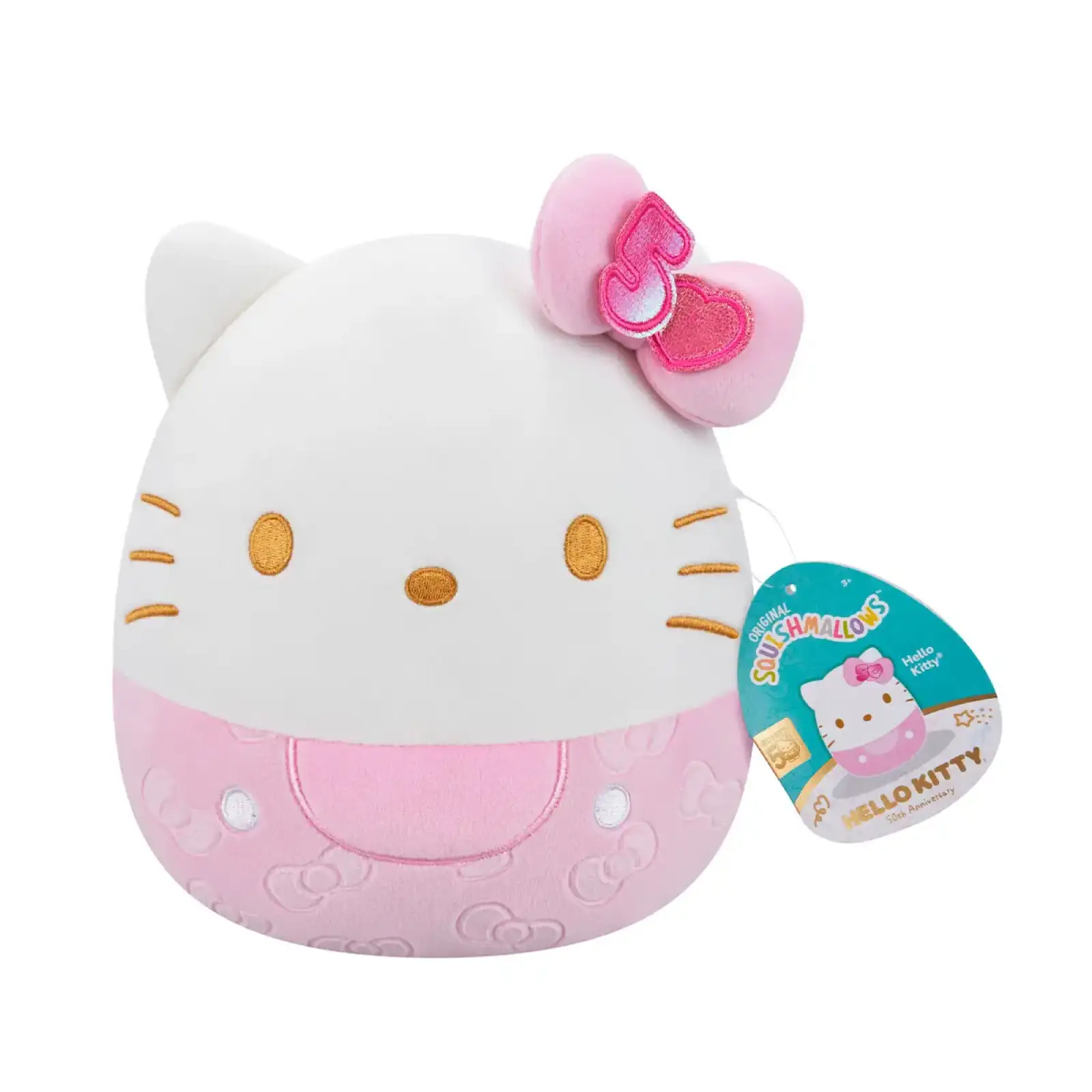 М'яка іграшка SQUISHMALLOWS – ХЕЛОУ КІТТІ У РОЖЕВОМУ (20 cm) (SQSN00497)