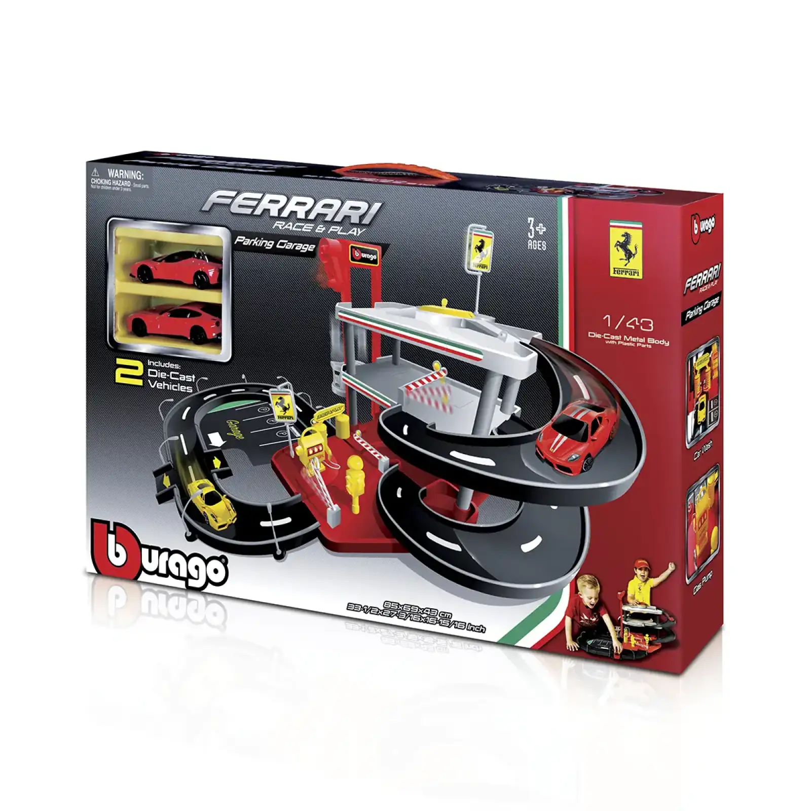 Ігровий набір - ГАРАЖ FERRARI (3 рівні, 2 машинки 1:43) Bburago (18-31204)