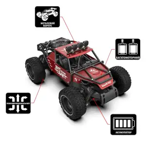 Автомобіль OFF-ROAD CRAWLER з р/к - RACE (матовий червоний, метал. корпус, акум.6V, 1:14) Sulong Toys (SL-309RHMR)