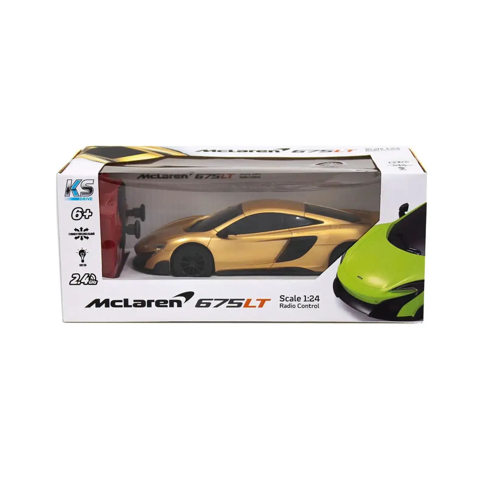 Автомобіль KS DRIVE на р/к - MCLAREN 675LT (1:24, 2.4Ghz, золотий) (124GMGL)
