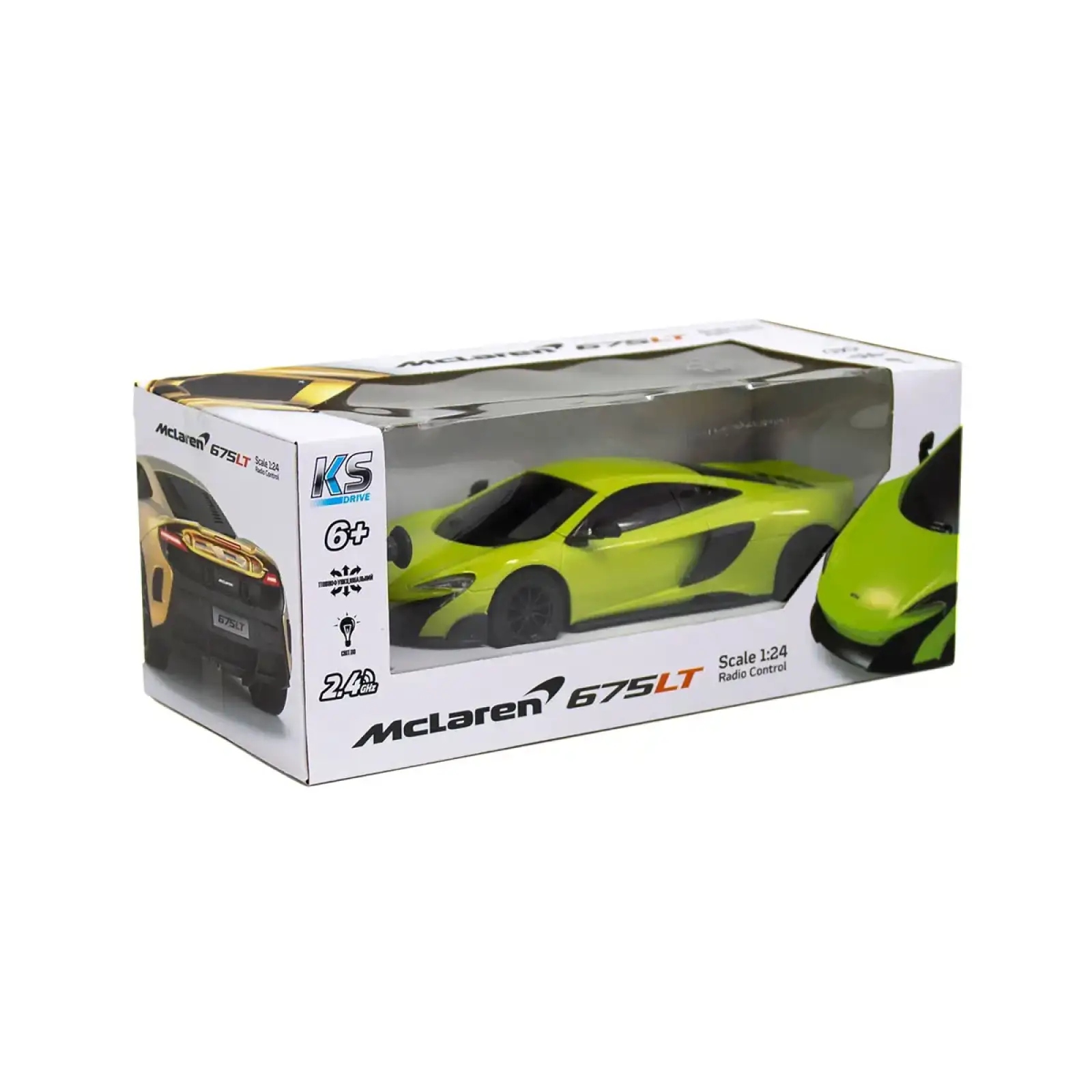 Автомобіль KS DRIVE на р/к - MCLAREN 675LT (1:24, 2.4Ghz, зелений) (124GMGR)