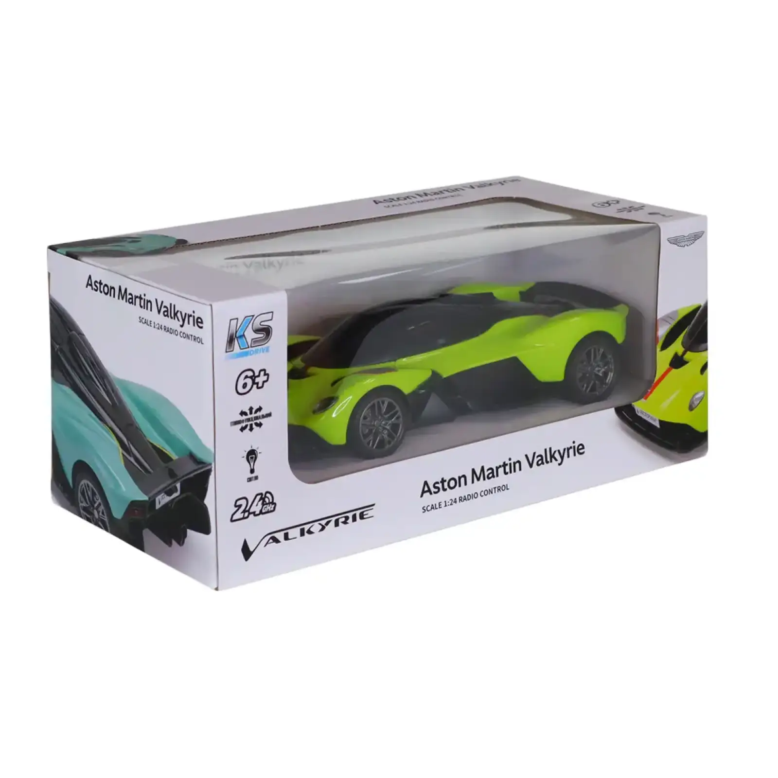 Автомобиль KS DRIVE на р/у - ASTON MARTIN VALKYRIE (1:24, 2.4 ГГц, зелёный) (250GAVGG)