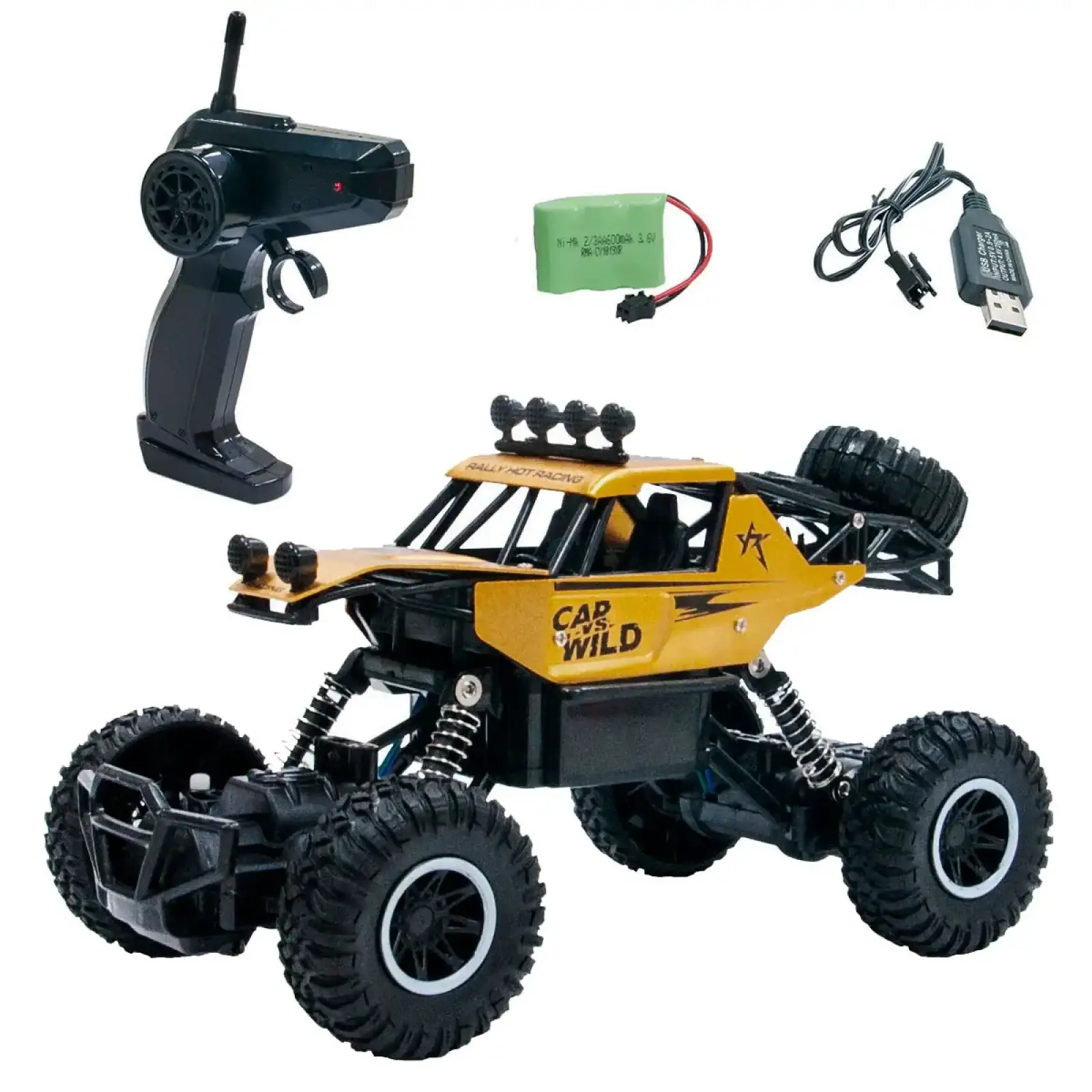 Автомобіль OFF-ROAD CRAWLER з р/к - CAR VS WILD (золотий, акум. 3,6V, метал. корпус, 1:20) Sulong Toys (SL-109AG)