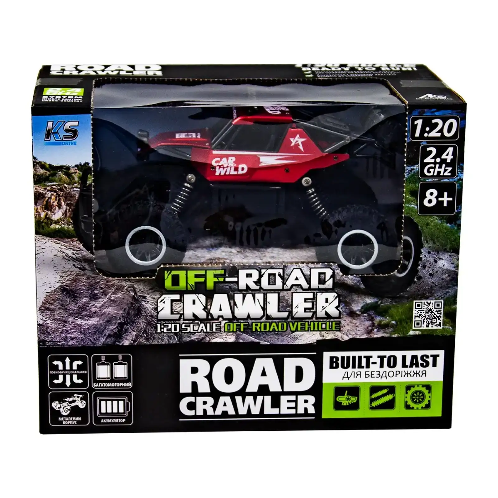 Автомобіль OFF-ROAD CRAWLER з р/к - CAR VS WILD (червоний, акум. 3,6V, метал. корпус, 1:20) Sulong Toys (SL-109AR)