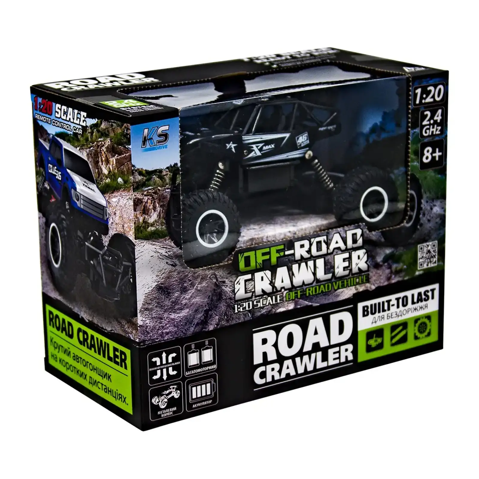 Автомобиль OFF-ROAD CRAWLER на р/у – ROCK SPORT (черный, аккум. 3,6V, метал. корпус, 1:20) Sulong Toys (SL-110AB)