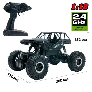 Автомобіль OFF-ROAD CRAWLER з р/к - TIGER (матовий чорний, акум. 4,8V, метал. корпус, 1: 18) Sulong Toys (SL-111RHMBl)