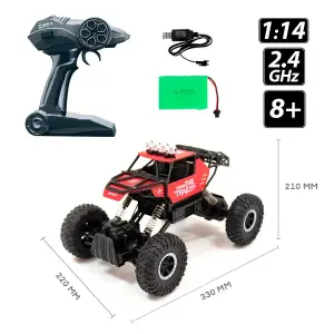 Автомобиль OFF-ROAD CRAWLER на р/у – WHERE THE TRAIL ENDS (красный, аккум.7.2V, металл. корпус,1:14) Sulong Toys (SL-121RHMR)