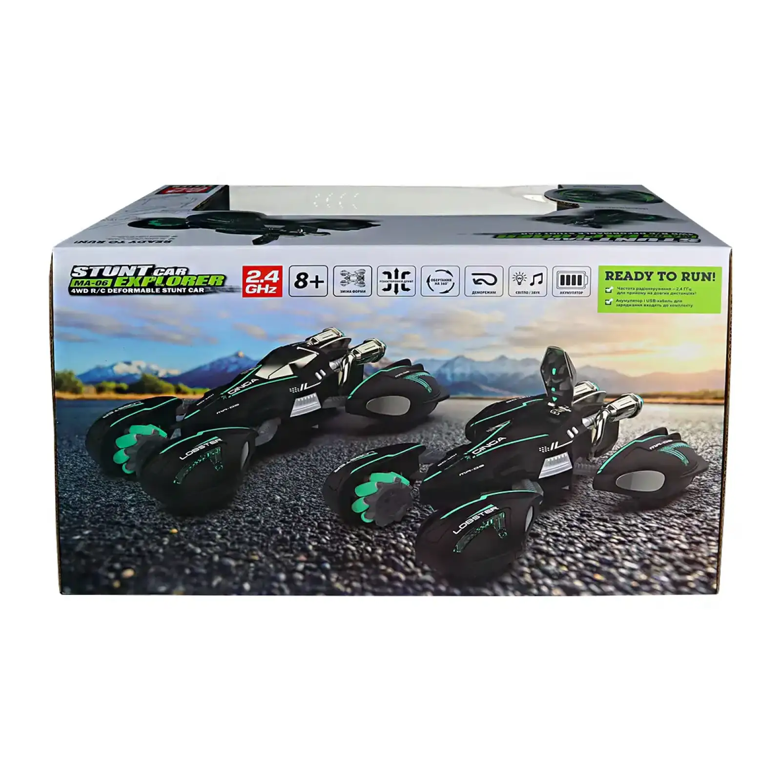 Автомобиль ТРЮКОВОЙ на р/у - LOBSTER (1:14, 2.4 ГГц (Ghz), черный, аккум. 3,7 V) KS Drive (SL-432ABl)